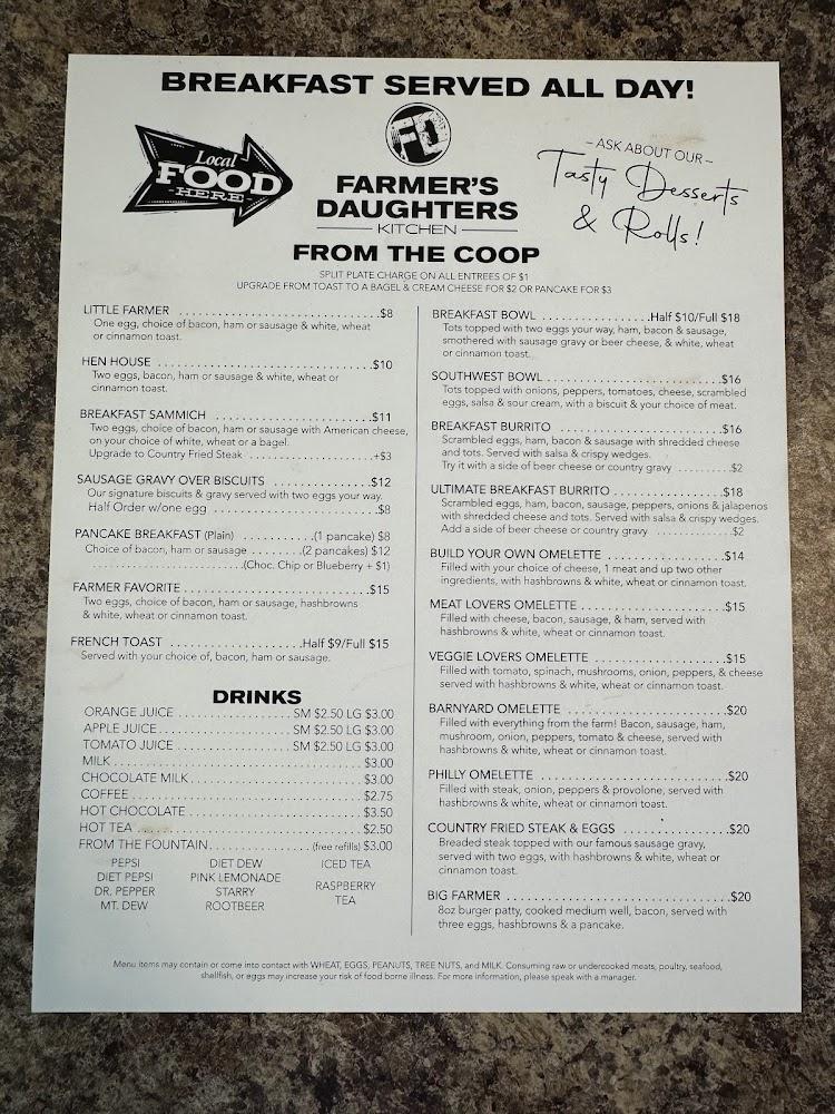 Farmer's Daughters Kitchen Menu image 2