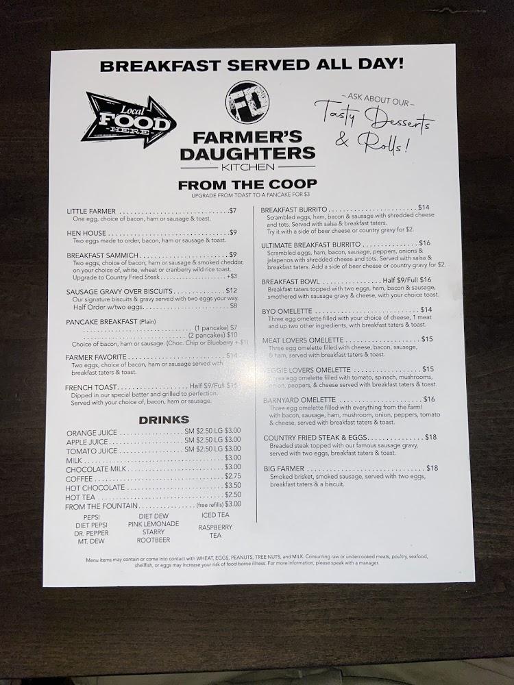 Farmer's Daughters Kitchen Menu image 4